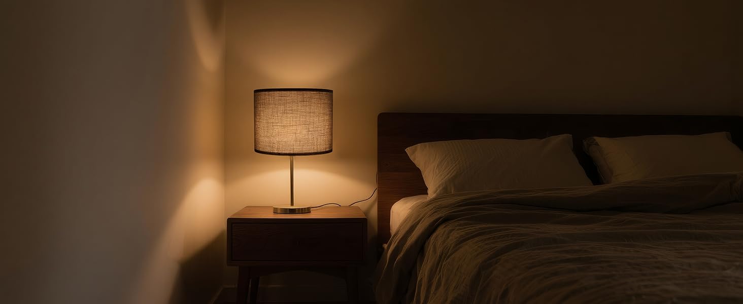 Gray Lampshades in Bed Room