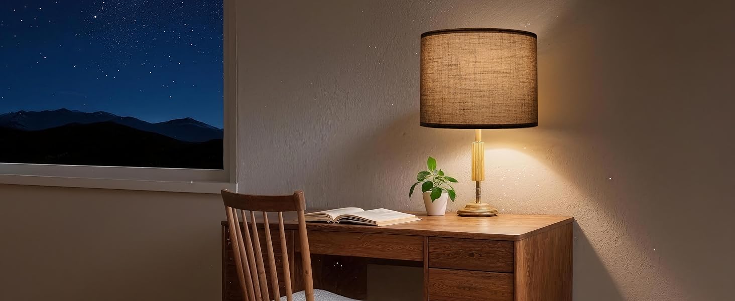 Gray Lampshades in Study Room