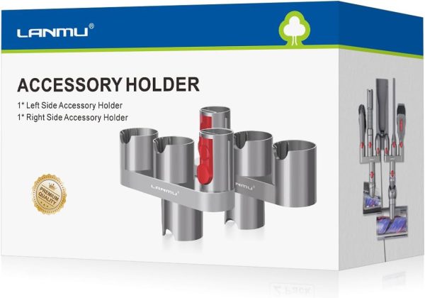 LANMU Accessory Holder Compatible with Dyson V15 V12 V11 V10 V8 V7 Outsize Gen5 G5 Cordless Stick Vacuum, No-Drilling Docking Station Attachments Organizer Accessories Storage Rack