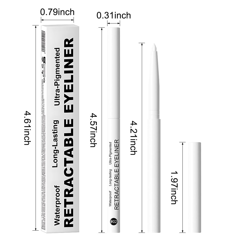 evpct White Eyeliner Pencils for Eyes, Bright White Nude Under Eye Liner Pencil Makeup Waterproof Smudge Proof, Colored Gel Waterline Eyeliner Liquid, Face Paint Stick Lipstick Pen Halloween Makeup - Image 6