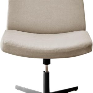 Criss Cross Chair Slipcover,Armless Office Chair Covers, Mid Back Wide Seat Computer Task Vanity Accent Chair Covers for Home Office (Khaki,Standard)