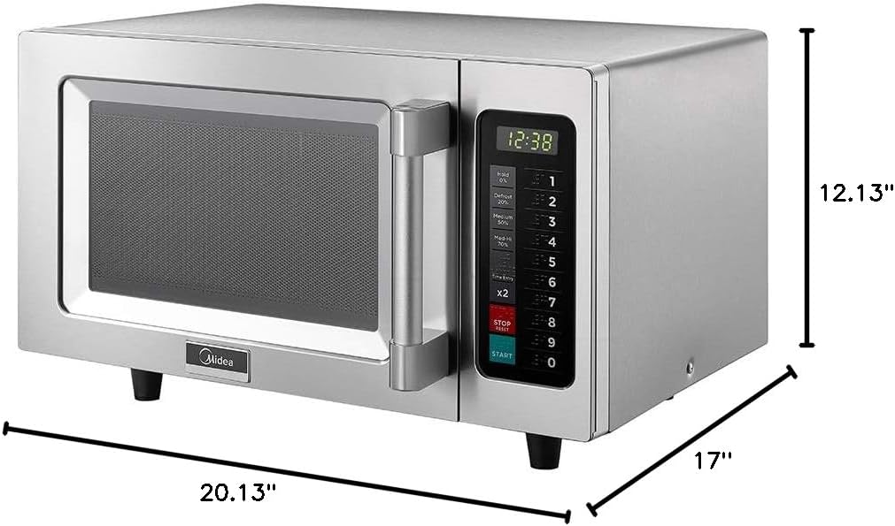 Midea Equipment 1025F1A Countertop Commercial Microwave Oven with Touch Control, 1000W, Stainless Steel.9 CuFt - Image 5