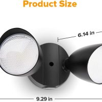 LUTEC 6222B 3500 Lumen 32 Watt 28 LED Dual-Head Floodlight Outdoor, Full Metal Design, Waterproof Exterior Security Wall Light 5000K for Patio, Garden, Yard-Black - Image 7