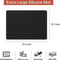 Silicone Electric Stove Top Cover Mat - 28"x20"Ceramic Stove top Cover, Heat Resistant Glass Cooktop Cover, Flat RV Range Stovetop Protector, Extra Large Silicone Dish Drying Mat - BLACK - Image 3