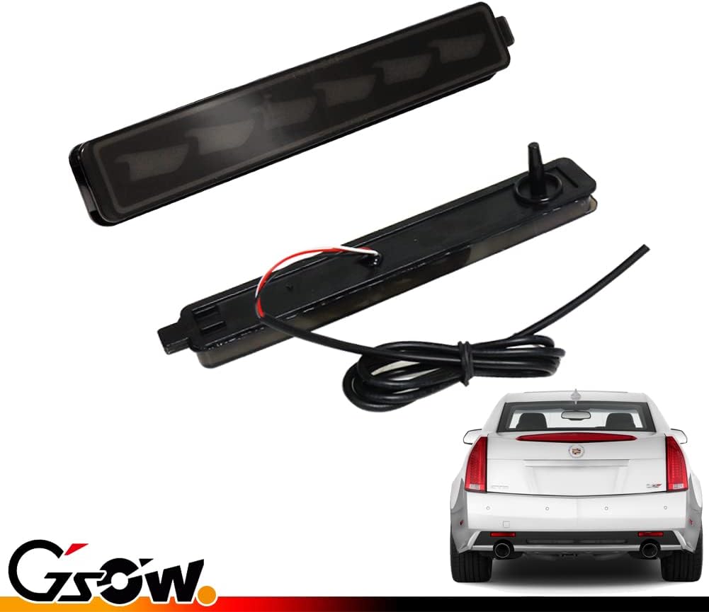 Upgraded 2 PCS Smoked LED Rear Bumper Reflector Light for 2008-2013 Cadi-llac CTS/CTS-V, Rear Turn Signal Lamps LED Tail Brake rear Fog Lamp OEM Replacement - Image 6