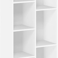 Furinno LUDER Book Shelf, 7-Cube Bookshelf, Bookcase, 9.4" x 19.5" x 41.7", for Living Room, Bedroom, Home Office, White - Image 6
