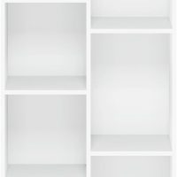 Furinno LUDER Book Shelf, 7-Cube Bookshelf, Bookcase, 9.4" x 19.5" x 41.7", for Living Room, Bedroom, Home Office, White - Image 7