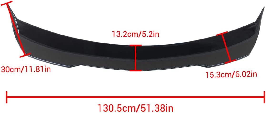 NINTE Rear Spoiler for Cadillac CT4 2020 2021 2022 2023 2024 2025 ABS Painted V Blackwing Style Gloss Black High Kick Rear Trunk Splitter Wing - Image 4