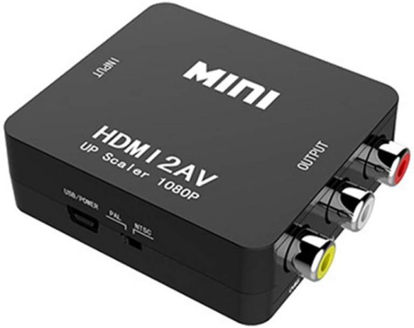 HDMI to RCA, HDMI to AV Converter Okubox 1080p 3RCA CVBs Composite Video Audio Converter Adapter Supporting PAL/NTSC for TV Stick, Roku, Chromecast, PC, Laptop, Xbox, HDTV, PS3 STB、Blue-Ray DVD Player
