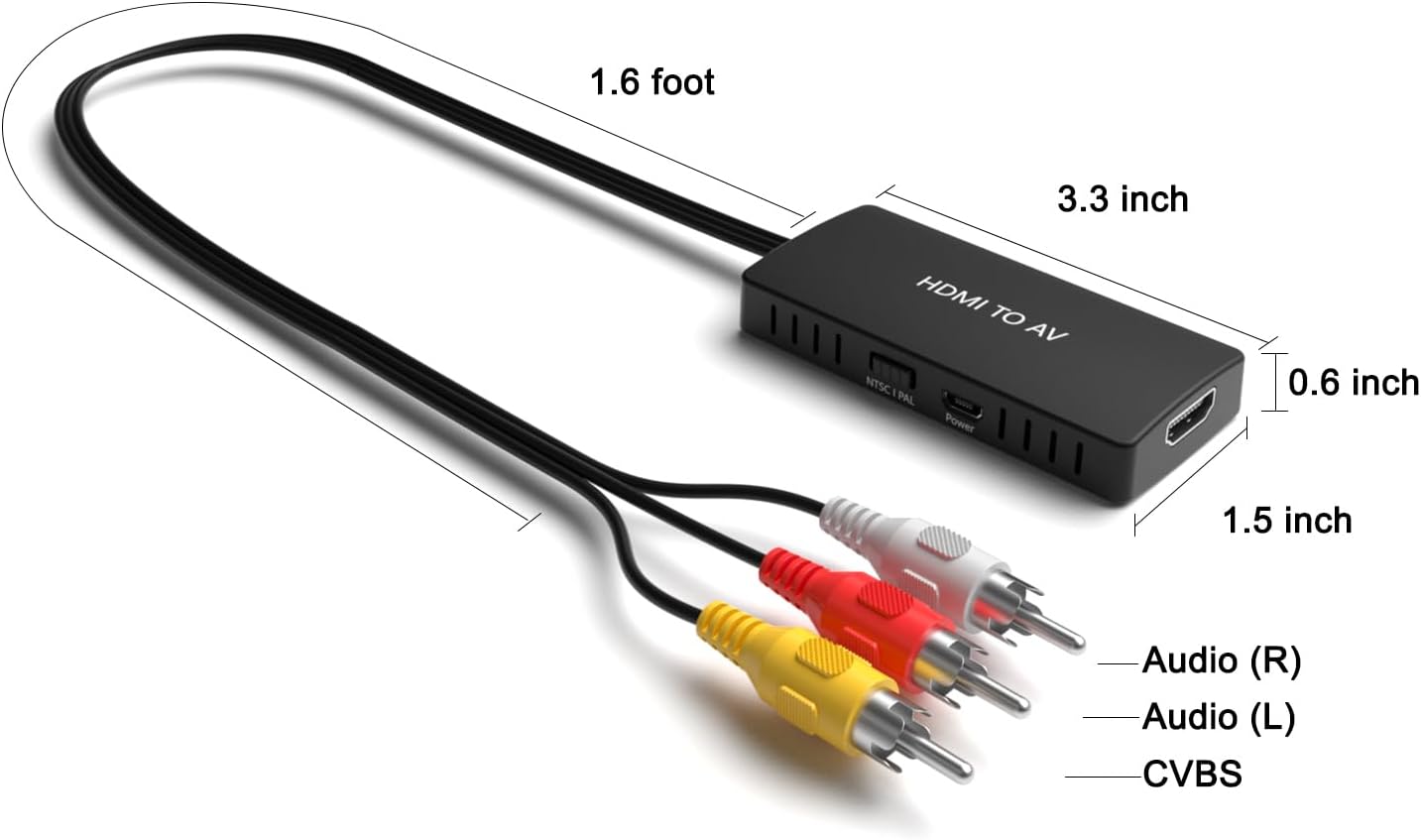Dingsun HDMI to RCA Converter Adapter HDMI to Older TV Adapter for Apple TV,Roku, Fire Stick, DVD, Blu-ray Player ect. - Image 6