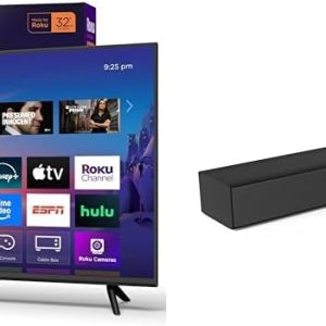 Bundle of Roku Smart TV 2025 – 32-Inch Select Series, 1080p Full HD TV TV with Voice Remote + Roku TV Wireless Soundbar, Soundbar Exclusively for RokuTV with Enhanced Stereo Sound