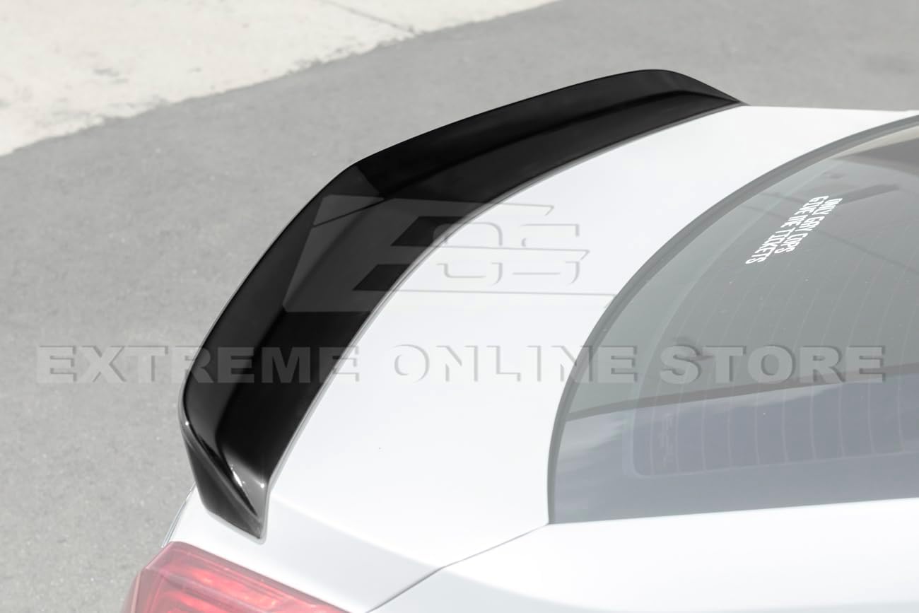 for 2016-2019 Cadillac CTS-V Models | Carbon Package Style ABS Plastic - Painted Glossy Black Rear Bumper Trunk Lid Wing Spoiler SPOILER-113-V2-ABS - Image 2