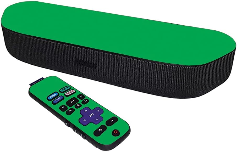 MightySkins Skin Compatible with Roku Streambar Media Player (2020) - Solid Green | Protective, Durable, and Unique Vinyl Decal wrap Cover | Easy to Apply and Change Styles | Made in The USA