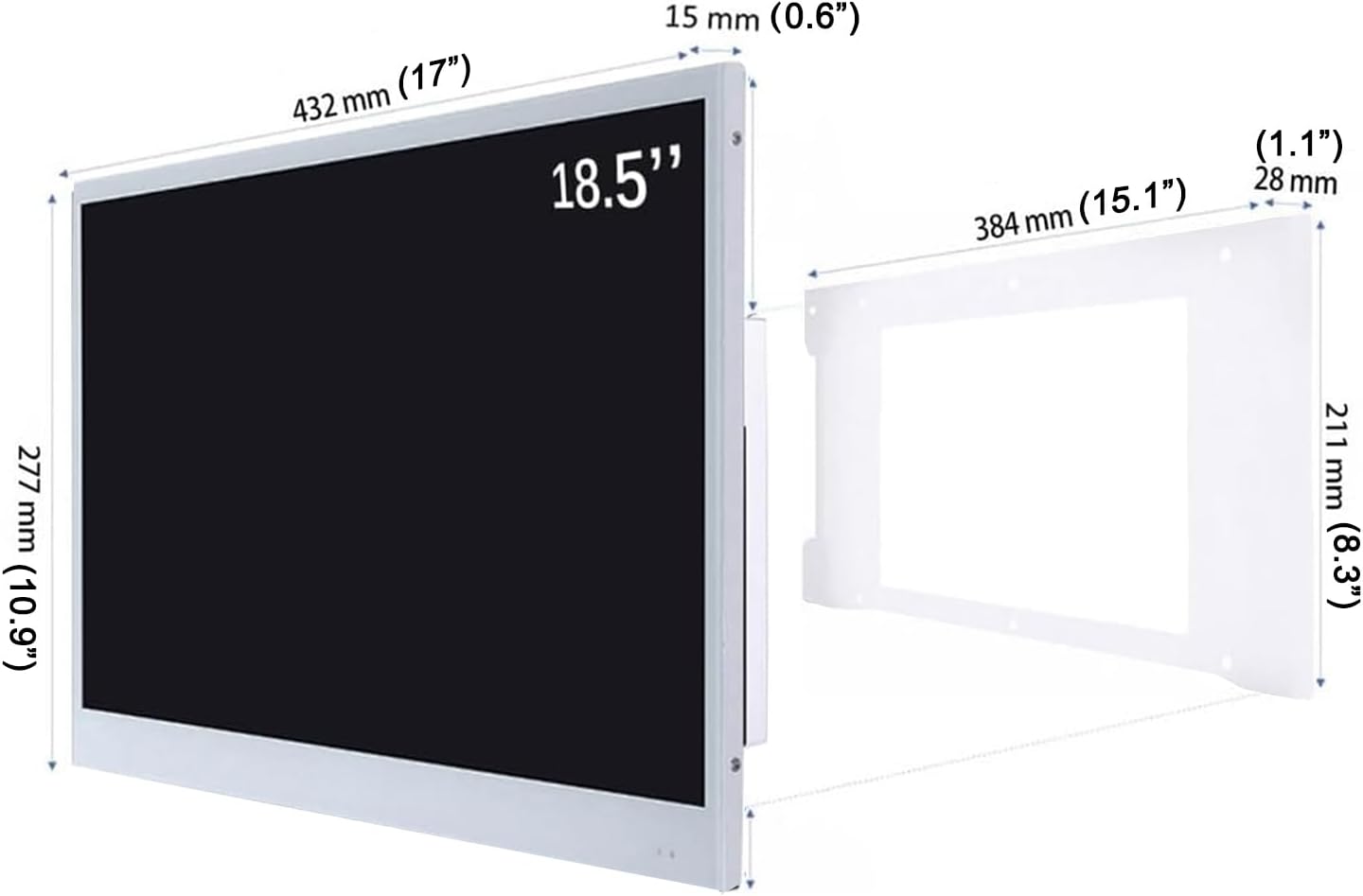 elecsung 18.5 inch Smart White TV for Bathroom,Waterproof TV ATSC Tunner Android 11.0 for Hotel/Kitchen,Built-in Speakers,Wi-fi and Bluetooth,W185,Model 2024 - Image 5