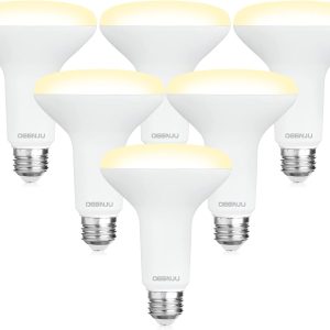 BR30 LED Bulb, Dimmable Flood Lights Indoor CRI80 7W Equivalent 65W 2700K Soft White 650 Lumens, 15000 Lifetime Hours Recessed Light Bulbs, Interior E26 Base LED Can Light Bulbs, 6 Pack