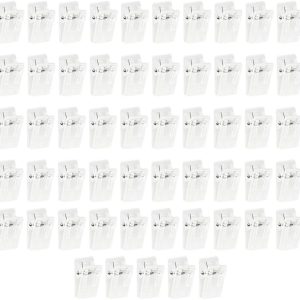 55 Pcs Self Adhesive Clips, Clear Sticky Spring Hanging Clips, Wall Clips for Hanging Posters, Photos, Office and Home Decorations