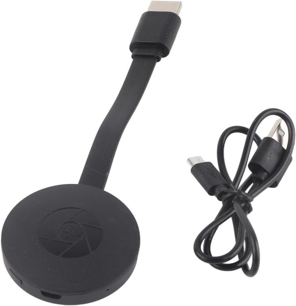 Display Dongle Adapter Kit, Black ABS Same Screen 4K Streaming Media Video Sound File HD Multimedia Interface Extender, 6.5x2.0x0.5in