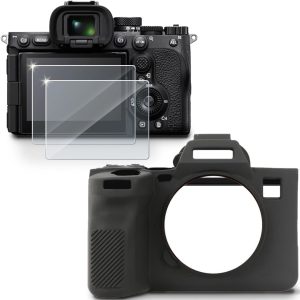 Screen Protector Compatible for Sony Alpha A7R5 / 7R V Camera,Tempered Glass Film Anti Scratch High Definition and Soft Silicone Case for Sony A7R5