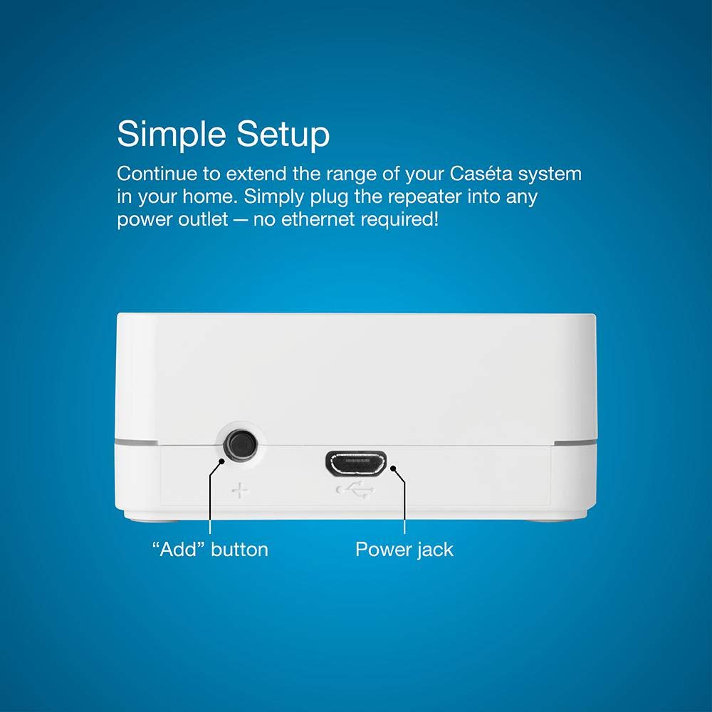 Lutron Caseta Smart Lighting Smart Hub Repeater, Expands The Range of Caseta Up to 60 Feet, Works w/ Alexa, Apple Homekit, Google Home, PD-REP-WH, White - Image 4