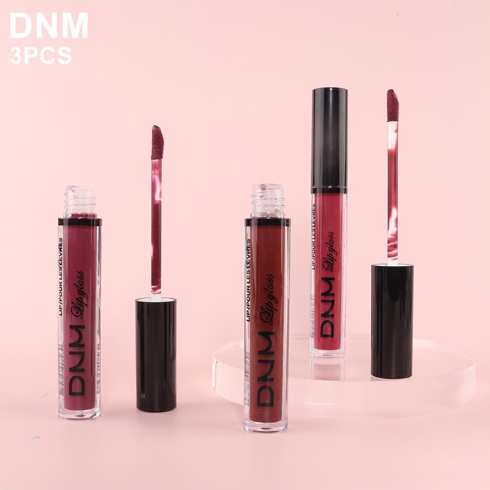 evpct 3Pcs Dark Red Purple Plum Matte Liquid Lipstick Sets for Women Matte Lip Stain Long Lasting Waterproof, Burgundy Blood Blue Red lipstick, Black Cherry Maroon Gothic 24 Hours Magic Lipsticks - Image 7