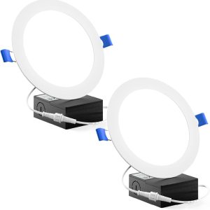 Sunco Recessed Lighting 6 Inch LED, Canless Ceiling Lights Slim with Junction Box, 850 LM, 14W (100W Equivalent), 5000K Daylight, Dimmable, Wafer Thin, 50000 Lifetime Hours ETL 2 Pack.