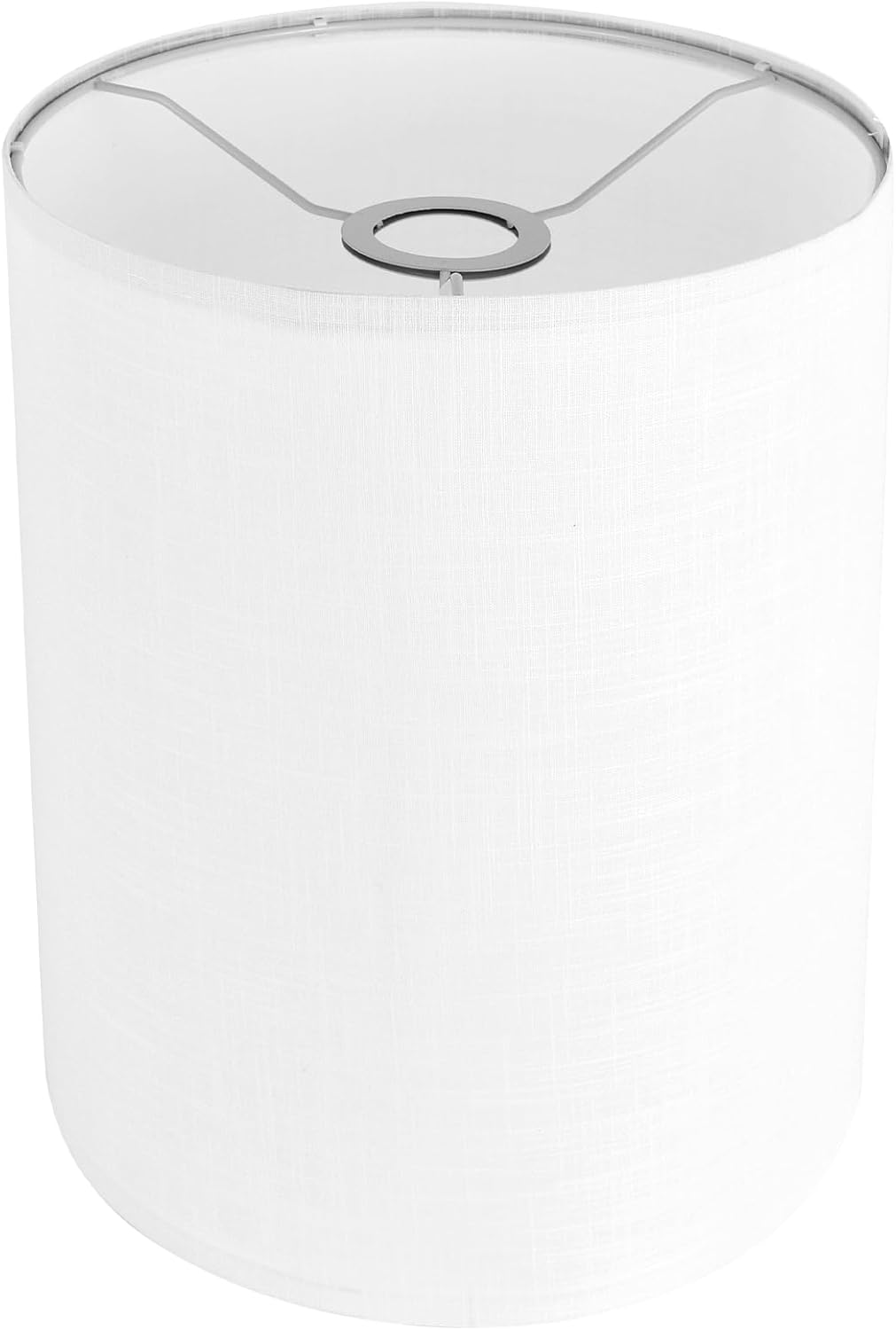 White Linen Tall Drum Lampshade, 10″ Top x 10″ Bottom x 13″ High Lamp Shade, Lamp Shade Replacement for Table and Floor Lamps, Pendant Light, Handcrafted Lampshade, Easy Assembly