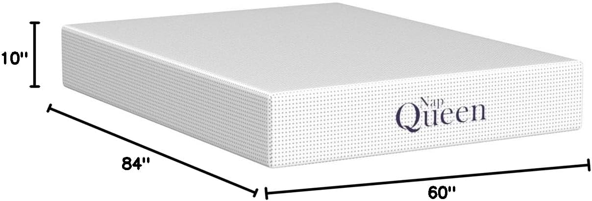 NapQueen 10 Inch Queen Size Mattress, Bamboo Charcoal Memory Foam Mattress, Bed in a Box, White - Image 2
