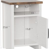 YESHOMY Farmhouse Modern Nightstand with Shelf and Barn Door, Set of 2 for Bedroom, White - Image 3
