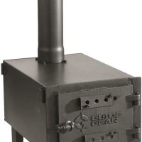 Guide Gear Outdoor Wood Burning Stove; Portable with Chimney Pipe for Cooking and Camping - Image 4