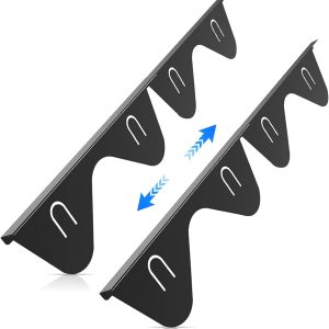 Stainless Steel Stove Gap Covers Filler (2 Pcs), Stove Guard for Kitchen Oven Counter Side Gap, Heat Resistant and Easy to Clean, Easy Retractable Length 13.8" to 27.5" Width 0.79”, (Black)