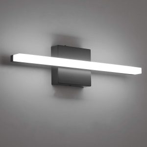 Combuh LED Bathroom Vanity Light Bar, 16 Inch 9W Black IP44 Bathroom Light Fixtures Over Mirror, Modern Bath Wall Lighting Fixture Sconce Indoor Cool White 6000K