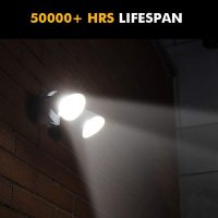 LUTEC 6222W 3500 Lumen 32 Watt 28 LED Dual-Head Floodlight Outdoor, Full Metal Design, Waterproof Exterior Security Wall Light for Patio, Garden, Yard-White - Image 6