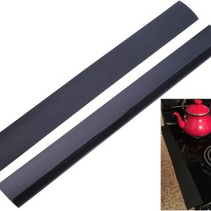 Stove Gap Covers (2 pack), Easy to Clean Gap Fillers Between Counters and Stovetops, Oven, Washer，Furniture Easy to Install Heat Resistant, Black 25 Inches