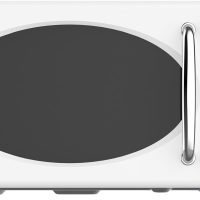Emerson MWRG0901W 0.9 Cu. Ft. Retro Microwave with 1,000W Grill Function, 800W Cooking Power, LED Display, 5 Power Levels, 8 Auto Menus, Glass Turntable, Child Lock, White Countertop Design - Image 2