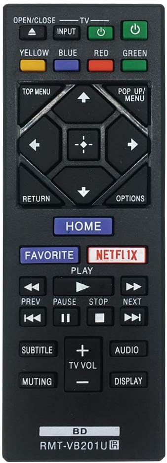 Replacement RMT-VB201U Remote Sony DVD Player for Sony Blu-ray DVD Player BDP-S1700CA BDP-S3700 Remote