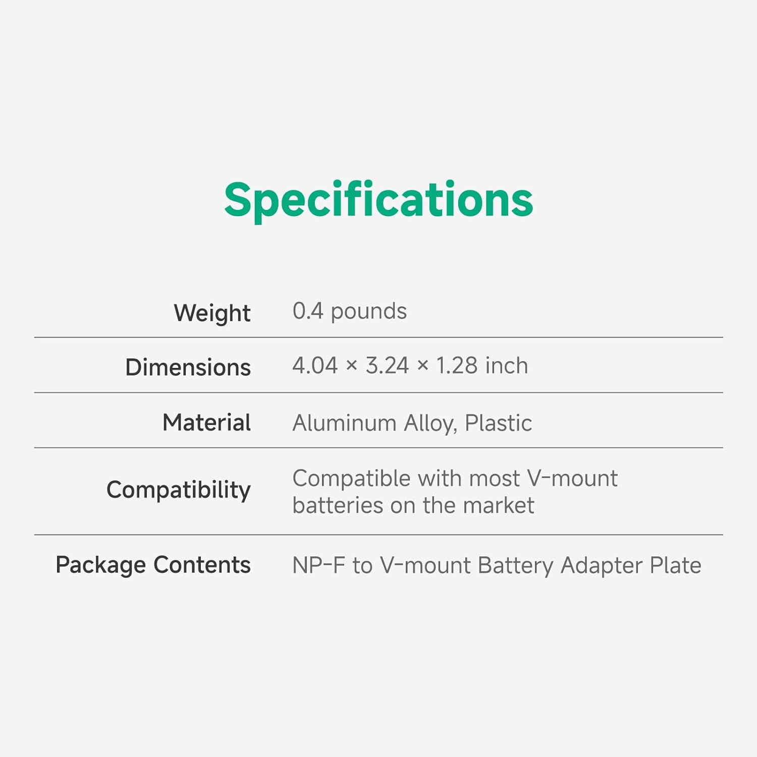Accsoon NP-F to V-Mount Battery Adapter Plate for CineView M7 Pro/CineView M7 Camera Monitors, NP-F to V-Lock Power Adapter Converter for Powering Camera Monitor, Compatible with Most V-Mount Battery - Image 8