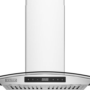 Empava Wall Mount Range Hood 30 Inch, Ducted/Ductless Kitchen Exhaust Stove Vent with Modern Style, 400CFM, 3-Speed, Touch Control, Timer, LED Lights, Stainless Steel (Charcoal-Filter Sold Separately)