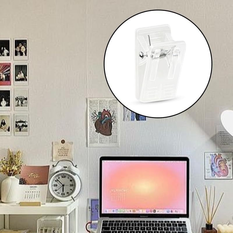 55 Pcs Self Adhesive Clips, Clear Sticky Spring Hanging Clips, Wall Clips for Hanging Posters, Photos, Office and Home Decorations - Image 5