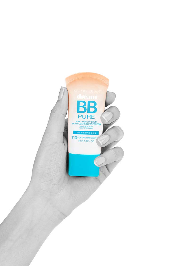 Maybelline Dream Pure Skin Clearing BB Cream, 8-in-1 Skin Perfecting Beauty Balm With 2% Salicylic Acid, Sheer Tint Coverage, Oil-Free, Light/Medium, 1 Count - Image 9