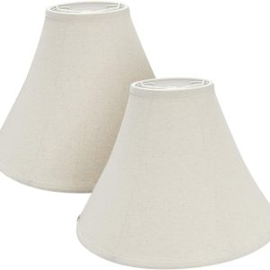 Aspen Creative 38003-2 Transitional Bell Shape Spider Construction Lamp Shade in Cream & Set of 2, 16" wide (6" x 16" x 12"), Collapsible