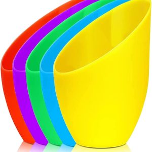 5 Pack Plastic Lampshade, 5.7 inch High, 4.1 inch Diameter, 1.65 inch Fitter, Replacement Plastic Lamp Shade for LED Floor Lamp [5colors]