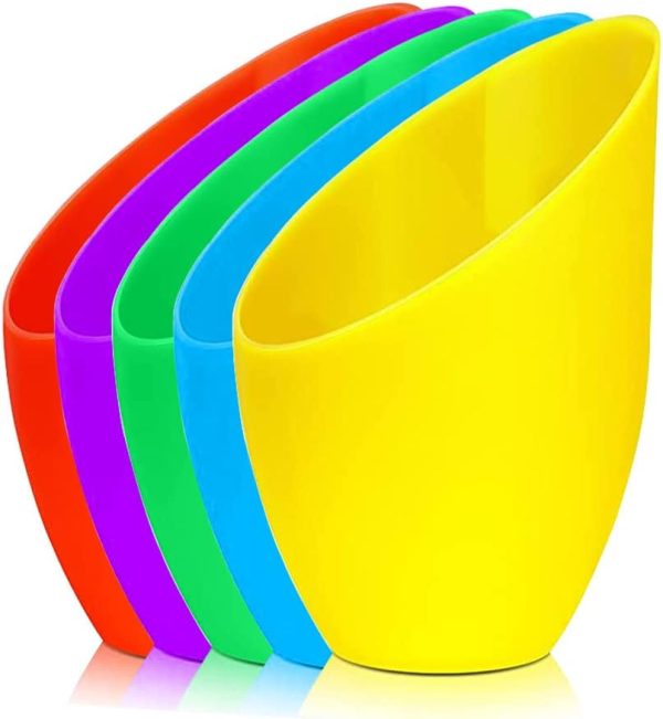5 Pack Plastic Lampshade, 5.7 inch High, 4.1 inch Diameter, 1.65 inch Fitter, Replacement Plastic Lamp Shade for LED Floor Lamp [5colors]