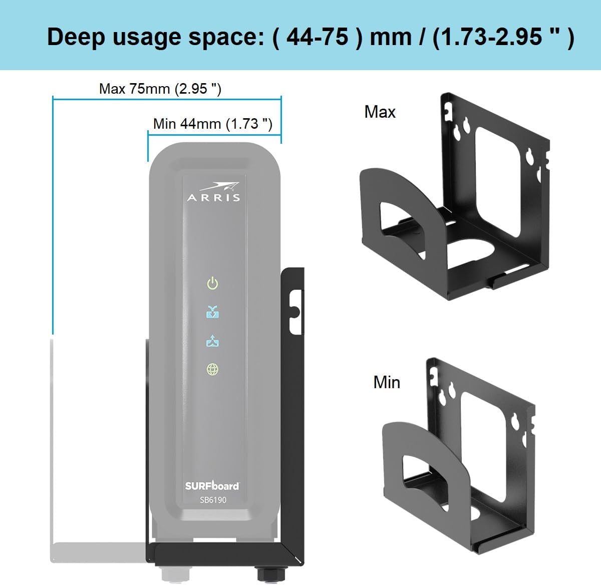 Beiyier Cable Box Mount and Adjustable Wall Mount for Small Wide Devices, Like Streaming Media Devices, DVD Players and Boxes(CableBoxM - Image 3