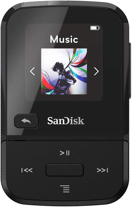 SanDisk 16GB Clip Sport Go MP3 Player, Black - LED Screen and FM Radio - SDMX30-016G-G46K (Renewed)