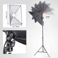 【Upgrade LED】 MOUNTDOG Softbox Lighting Kit, Photography Studio Light with 19.7"X27.5" Reflector and 3 Colors Temperature 45W Bulb with Remote, Professional Photo Studio Equipment for Portrait Video - Image 4