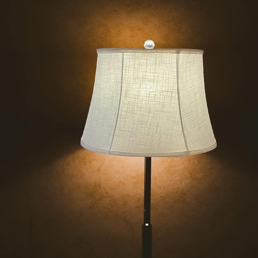 Tootoo Star Brown Large Drum Lamp Shade for Chandeliers Floor Light and Table Lamp,12x16x11" Spider,Fabric Natural Linen Hand Crafted (White) - Image 4