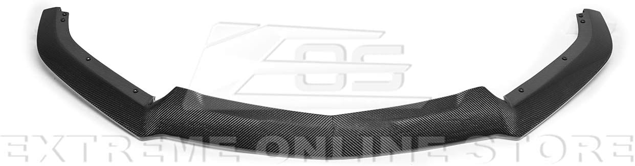 Replacement For 2014-2019 Cadillac CTS | V-Style Carbon Fiber Package Front Bumper Lower Lip Splitter (Carbon Fiber) - Image 7