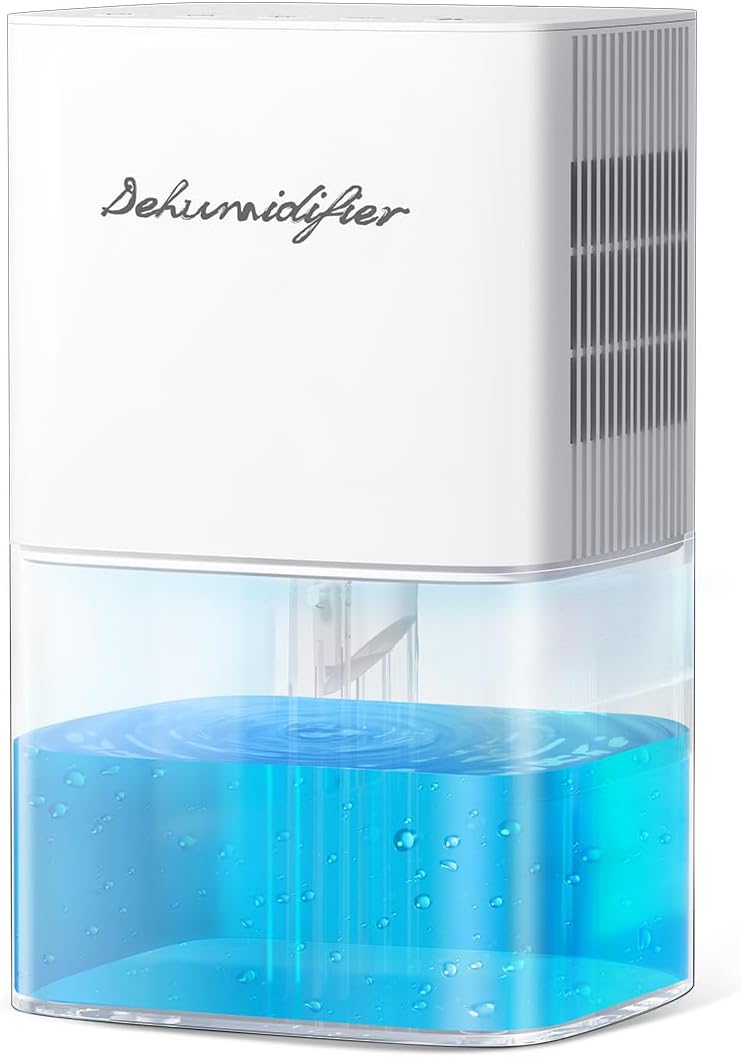Dehumidifier 1800ML 63OZ Small Dehumidifier for Home 230 Ft² Safety Dehumidifiers Adjustable 10 Color Lights 5 Timers 3 Setting Modes Auto Shut Off Protection Low Noise For Bedroom Bathroom