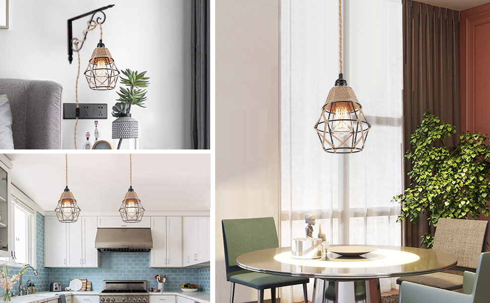 the pendant light is a unique design that can be used in any room.