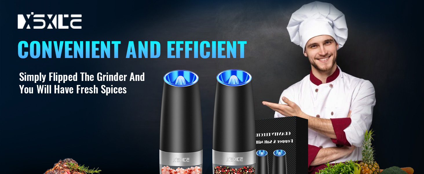 Gravity Electric Pepper and Salt Grinder Set